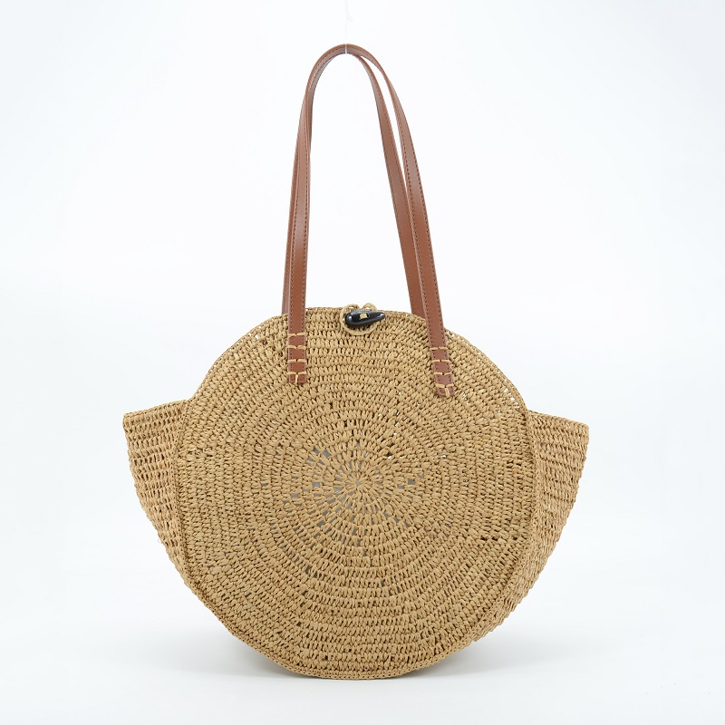 Large Capacity Round Woven Beach Bag For Women