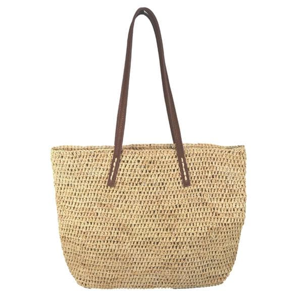 Straw Travel Tote in Natural