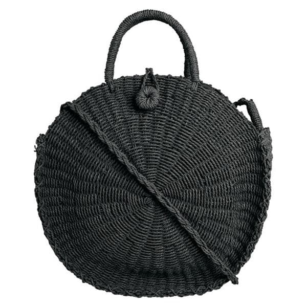 Round straw bag,100% hand crocheted