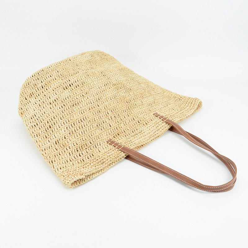 Diana raffia straw tote bag from Qingdao factory