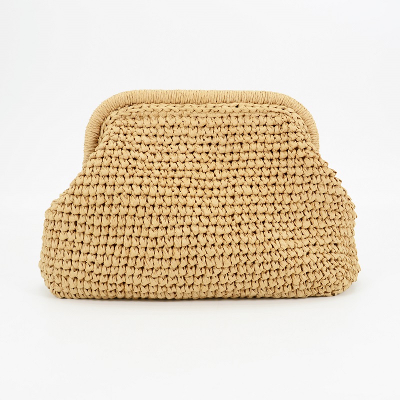 Grab Clutch Bag with Natural Straw