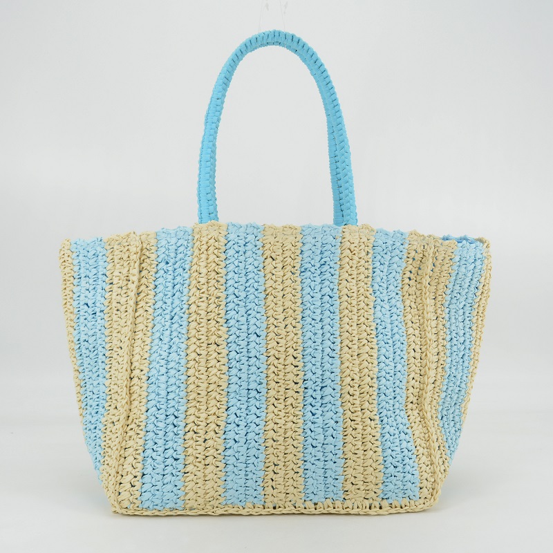 Bright Stripe Straw Tote Bags