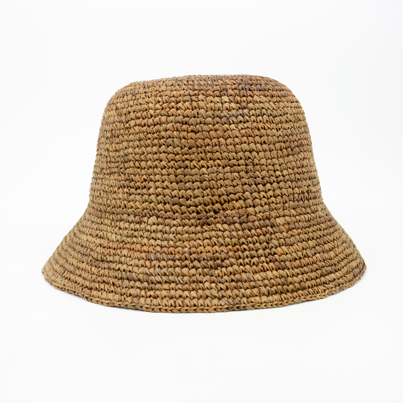 Brown Raffia Bucket Hat