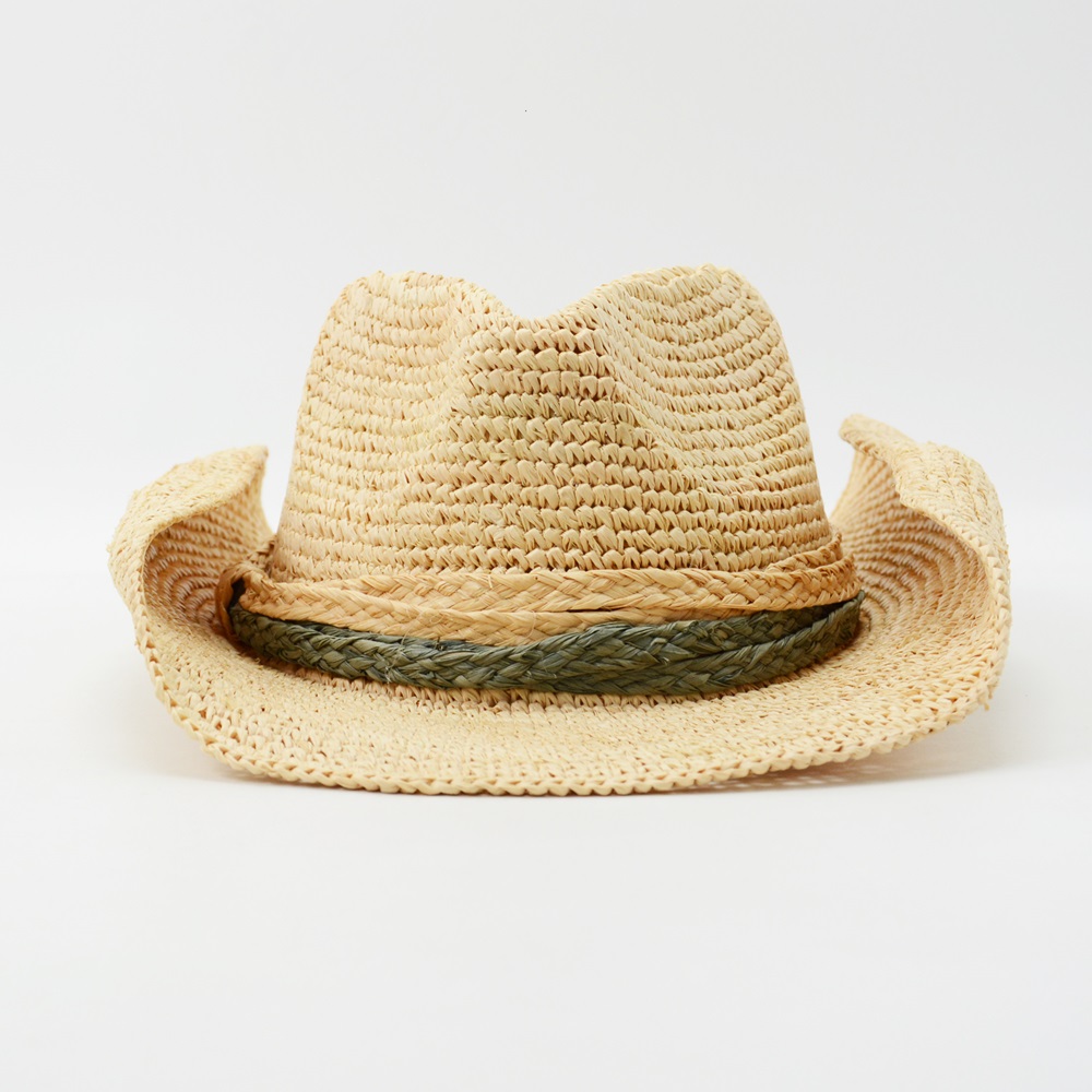 Raffia Cowgirl Hat with Raffia Braid Trimming