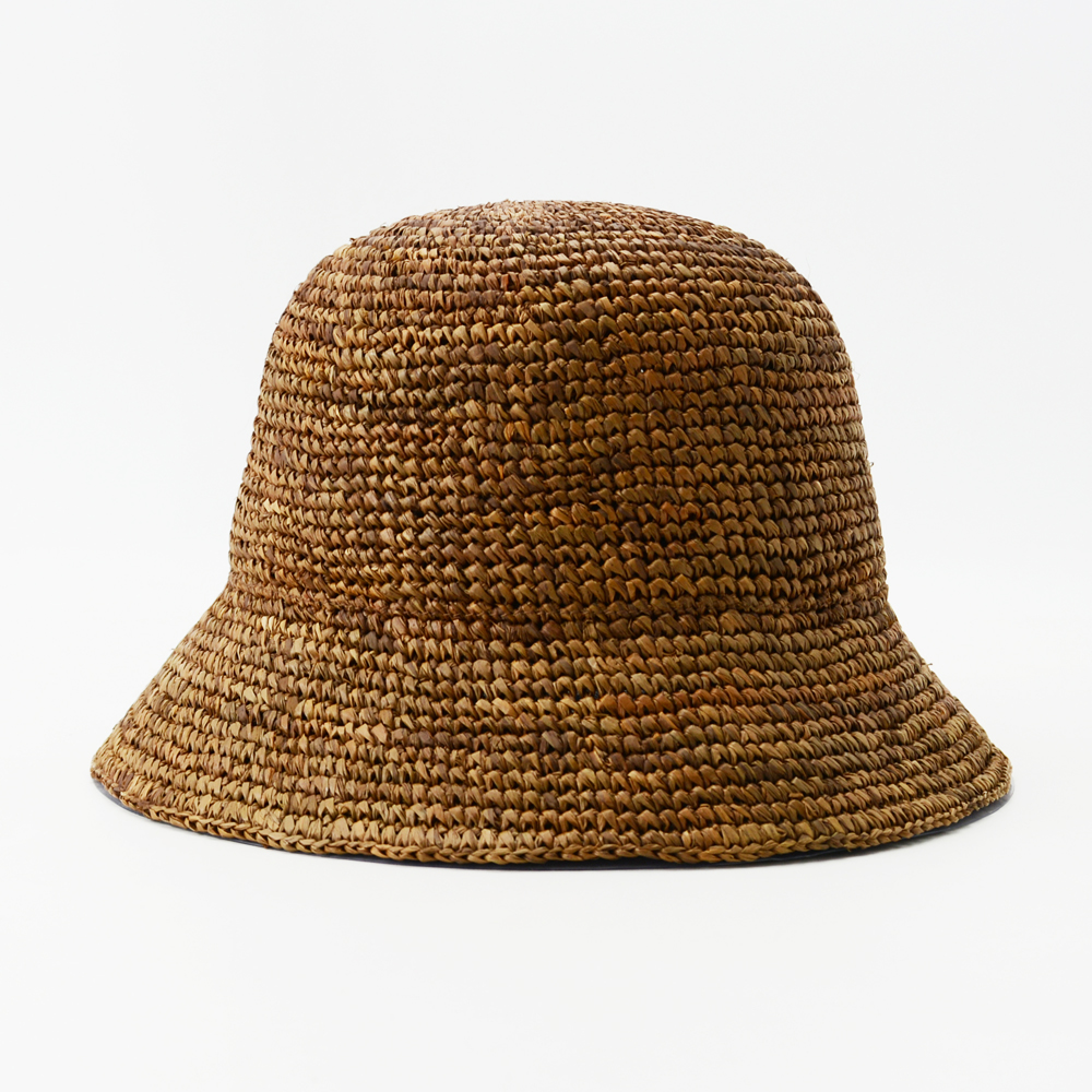 Brown Raffia Bucket Hat