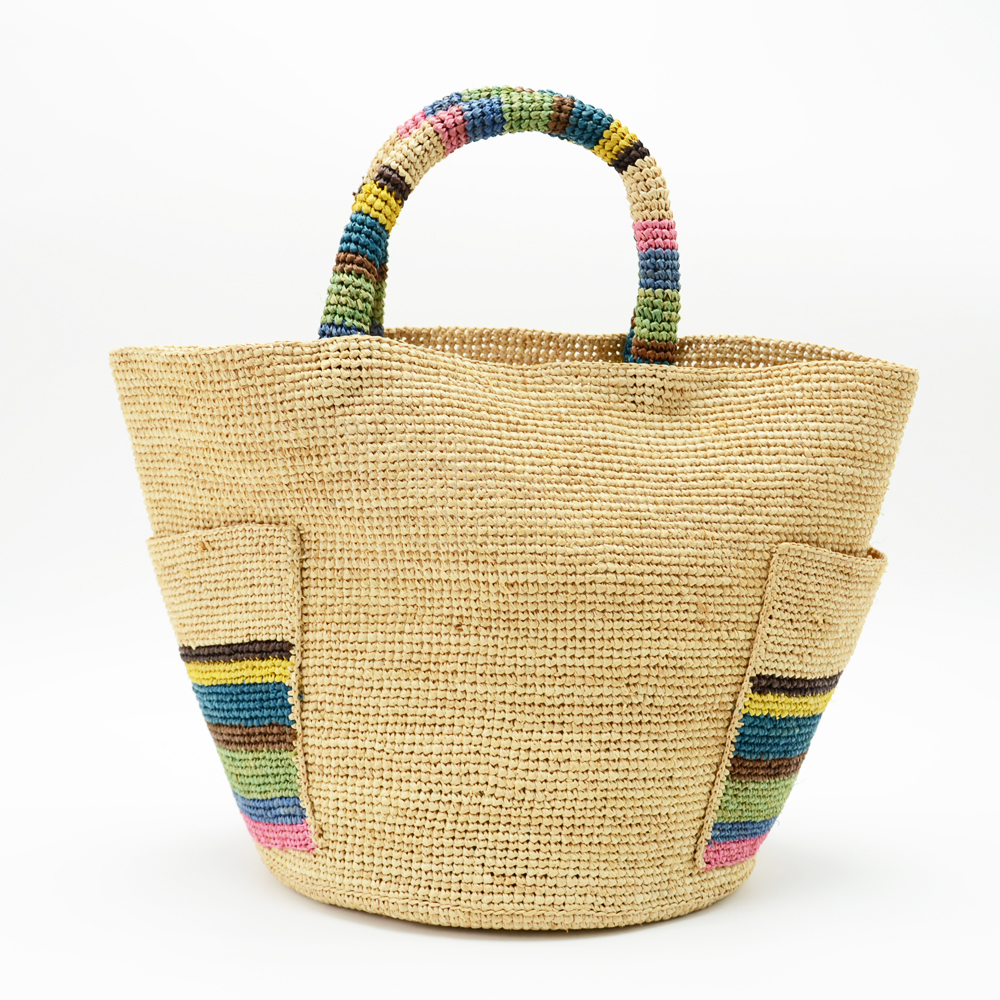 Raffia Bag with Side Pocket