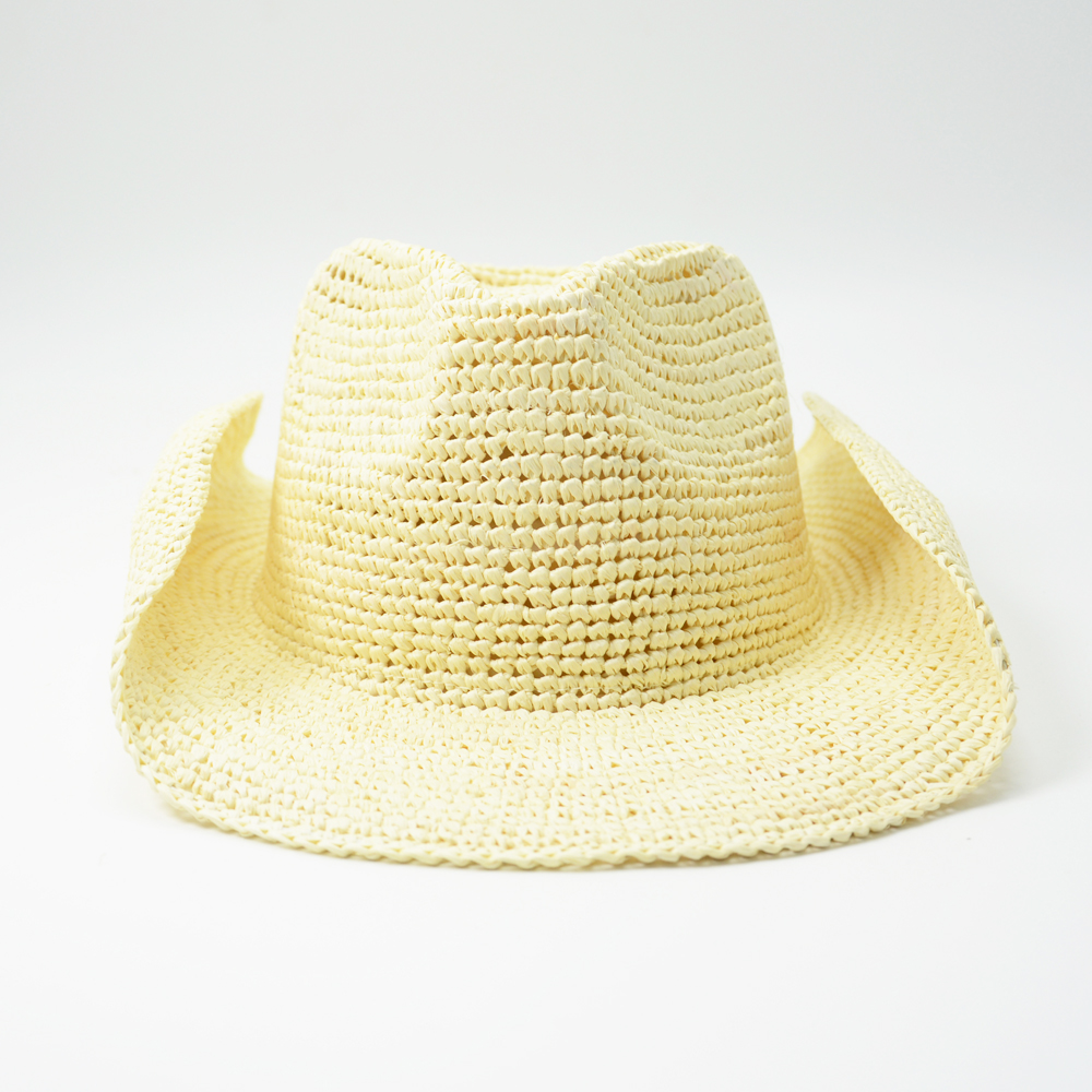 White Raffia Cowboy Hat