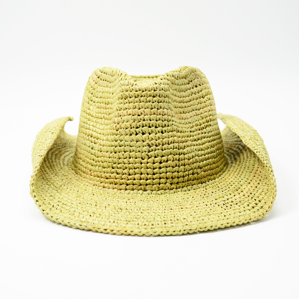 Pastel Green Raffia Cowboy Hat