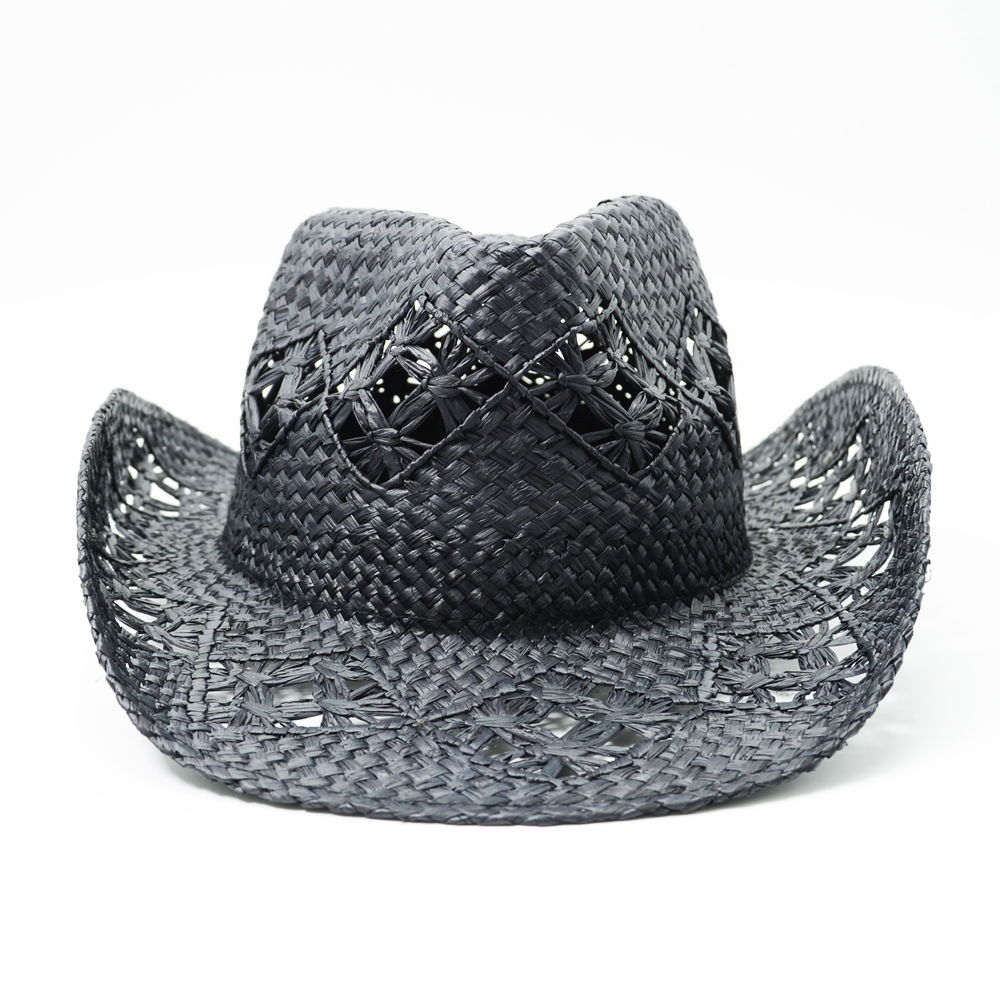 Light Weight Black Raffia Cowboy Hat