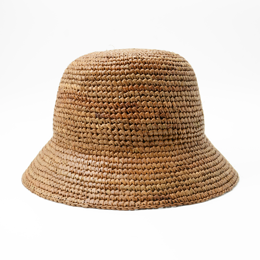 Brown Raffia Bucket Hat