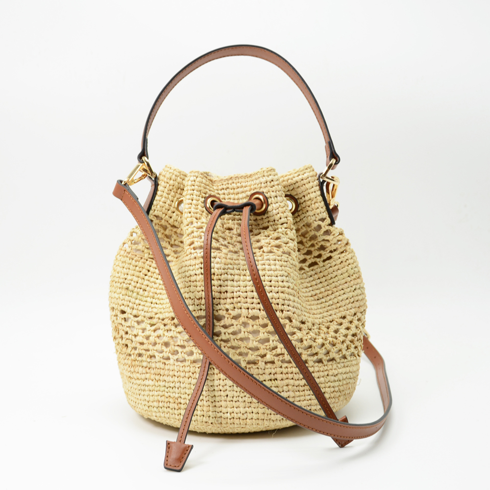 Raffia Drawstring Bag