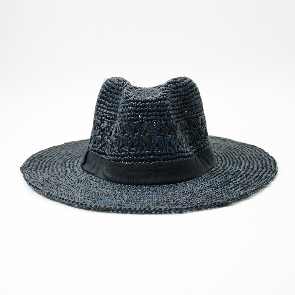 black raffia straw hats