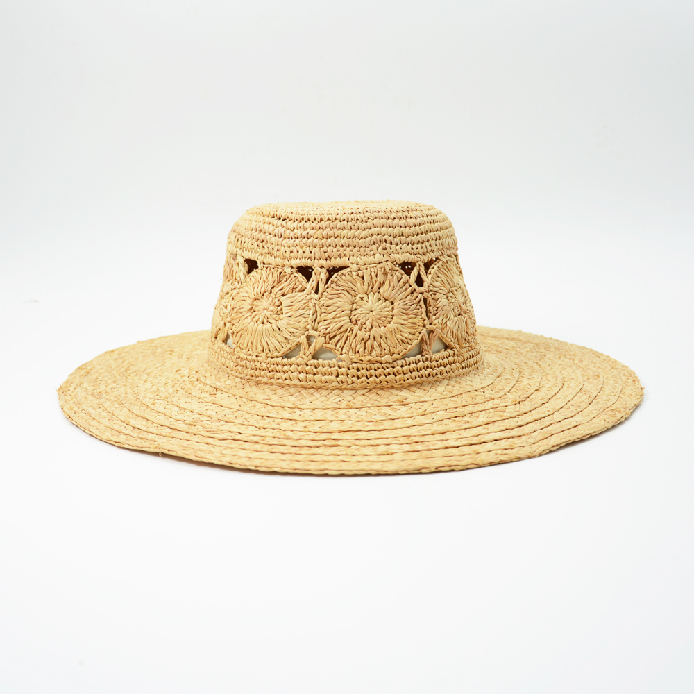 Wide Brim Raffia Bucket Hat 