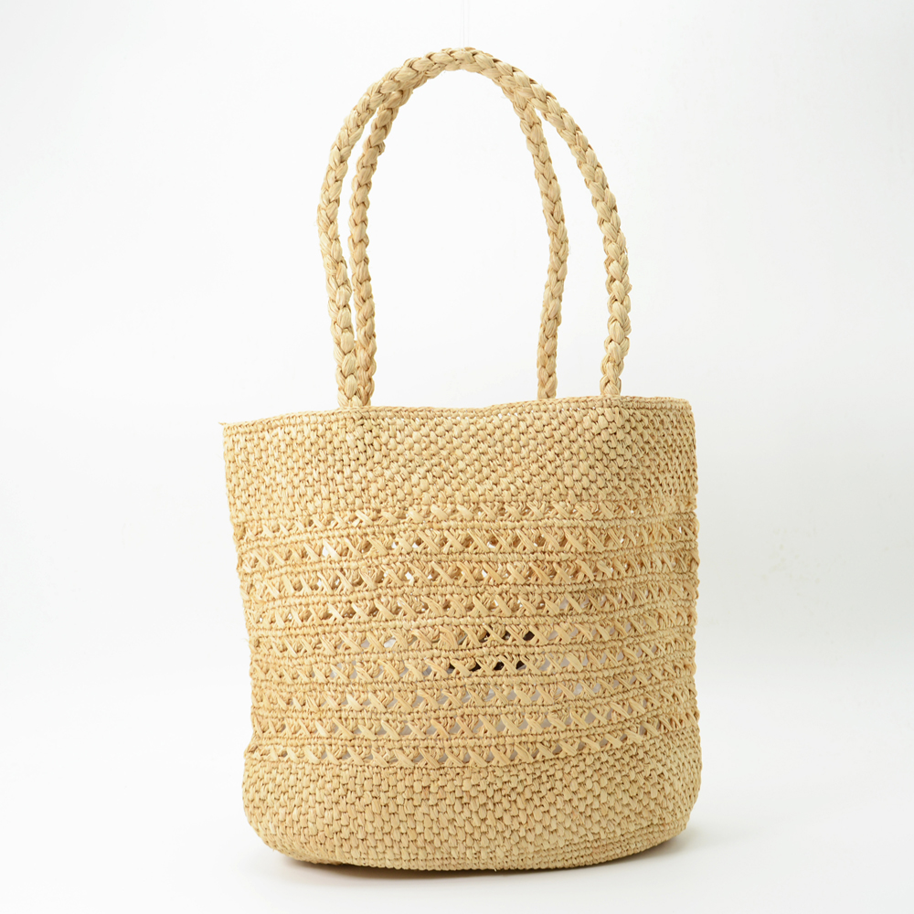 Hollow Out Raffia Tote